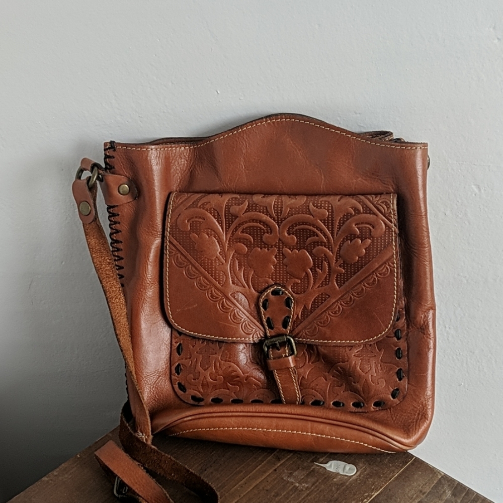 Patricia Nash embossed leather crossbody